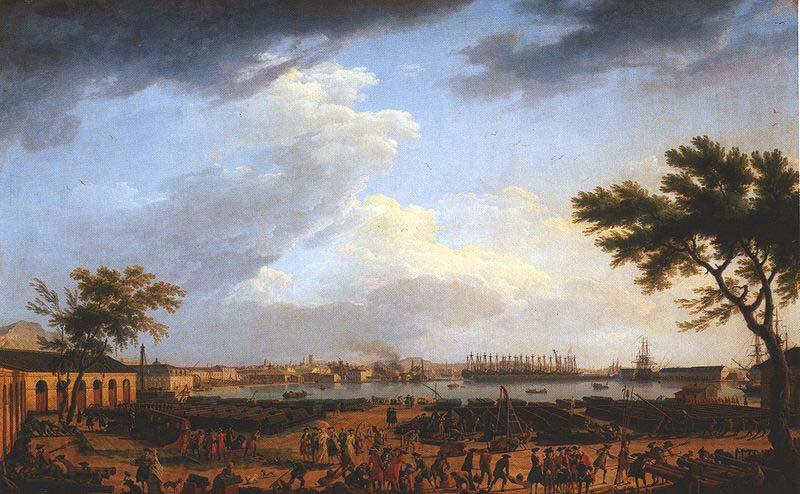 Claude Joseph Vernet Premiere vue du port de Toulon, vue du Port-Neuf pris a l'angle du Parc d'artillerie France oil painting art